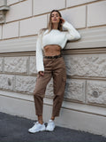 Pantalone cargo choco