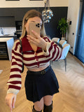Maglione a righe bordeaux
