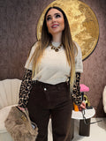 Maglione maniche maculato