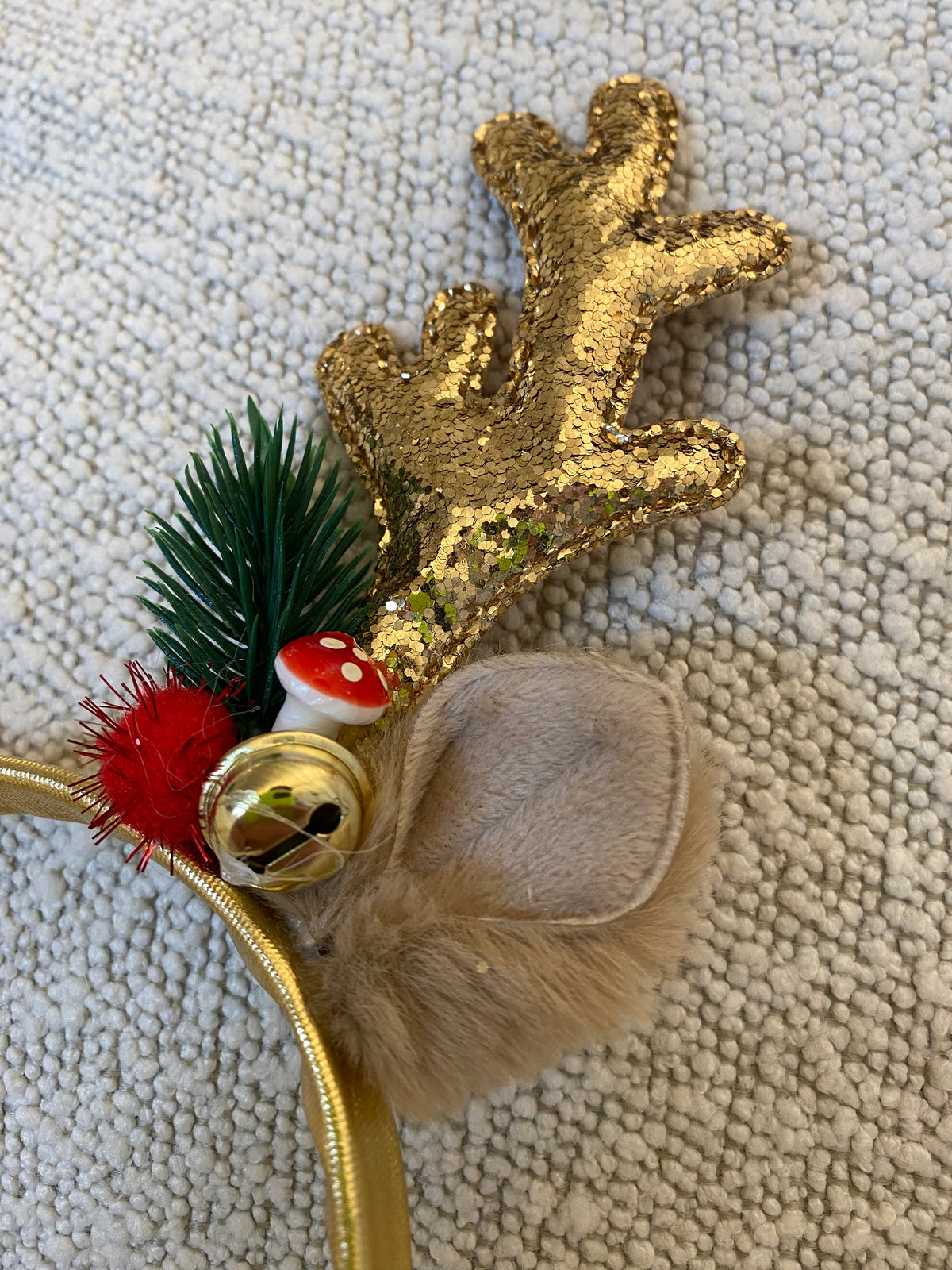 Cerchietto Alce e Campanelli Glitter