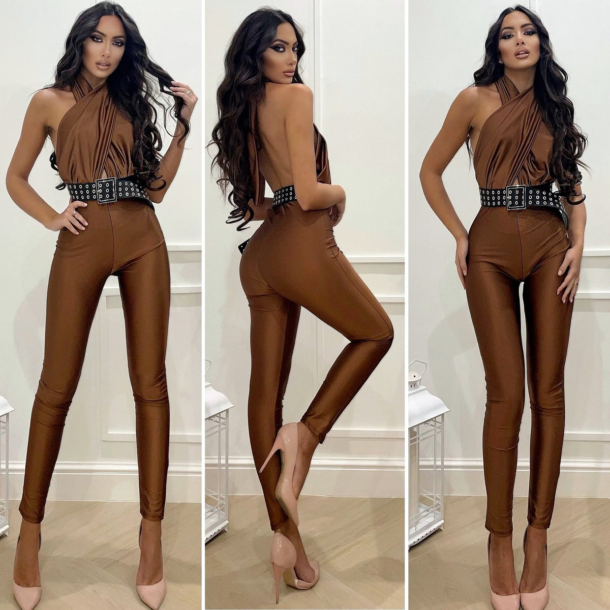 Tuta choco incrociata sul collo