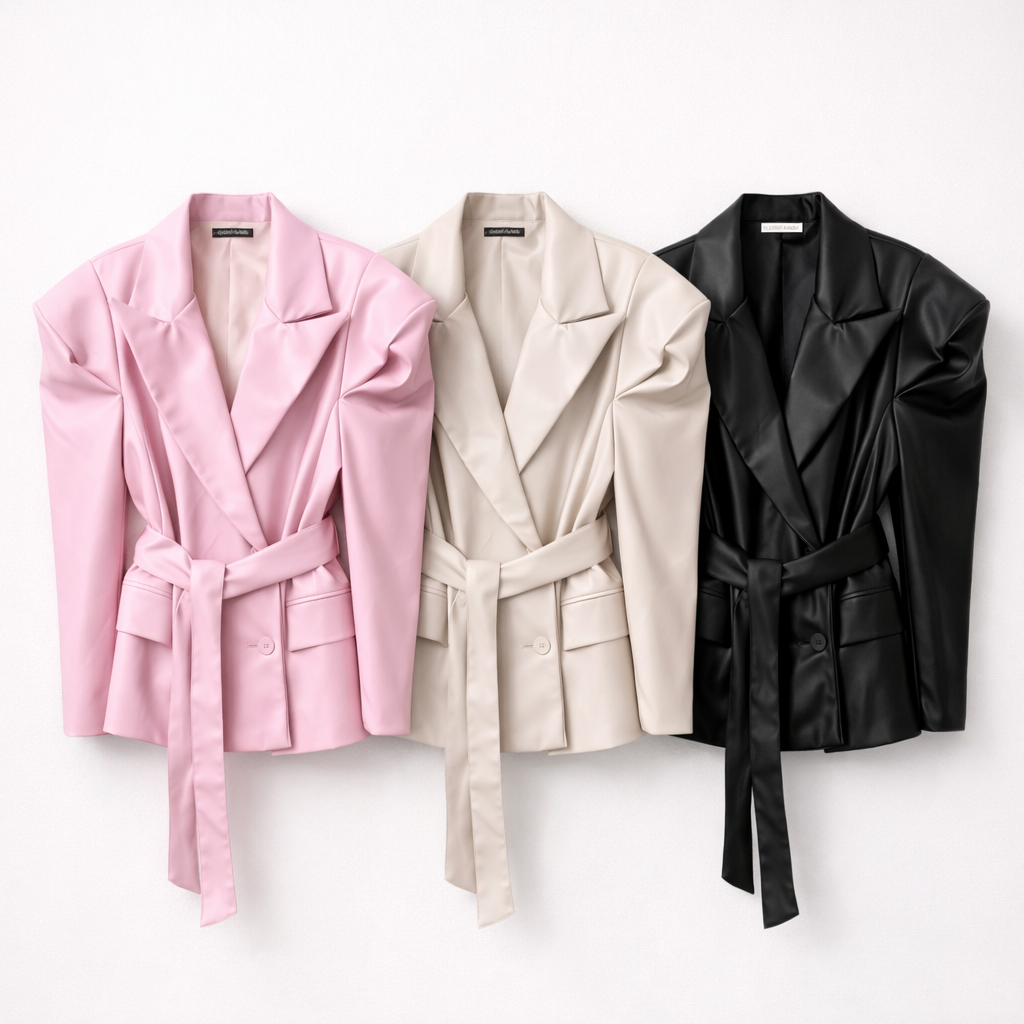 Giacca Leather Chic spalline imbottite