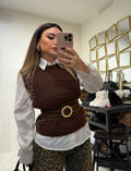 Camicia con pull-over e strass