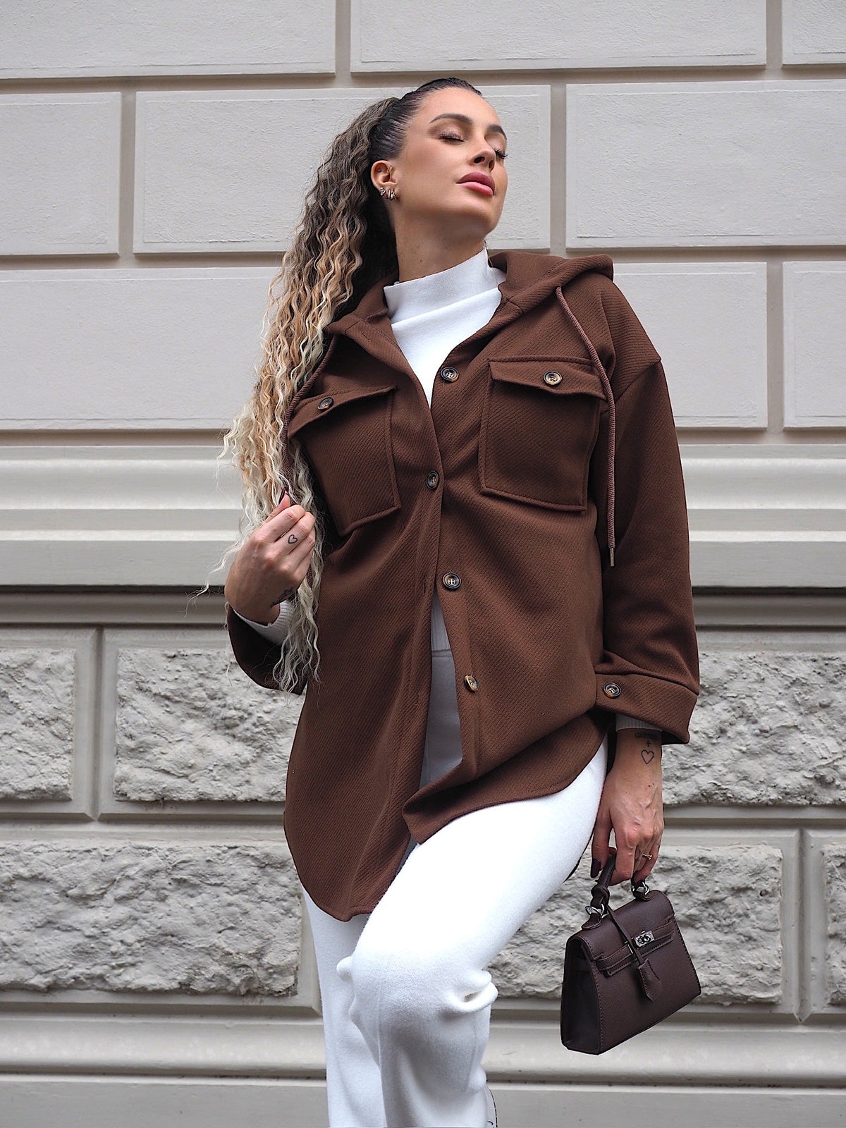 Giacca con bottoni choco