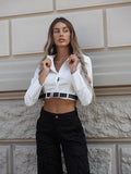 Camicia crop con cintura