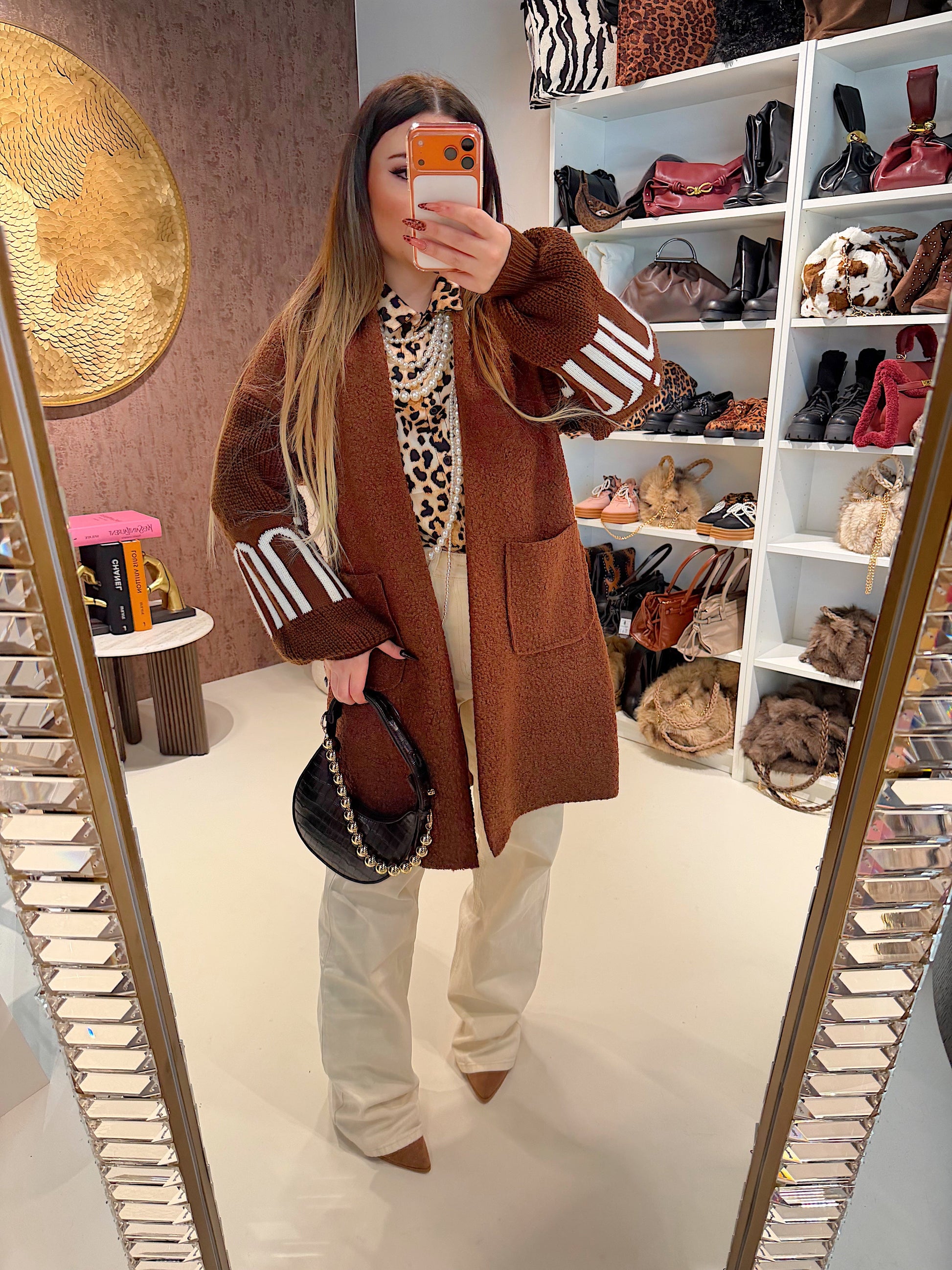 Cardigan lungo con polsino