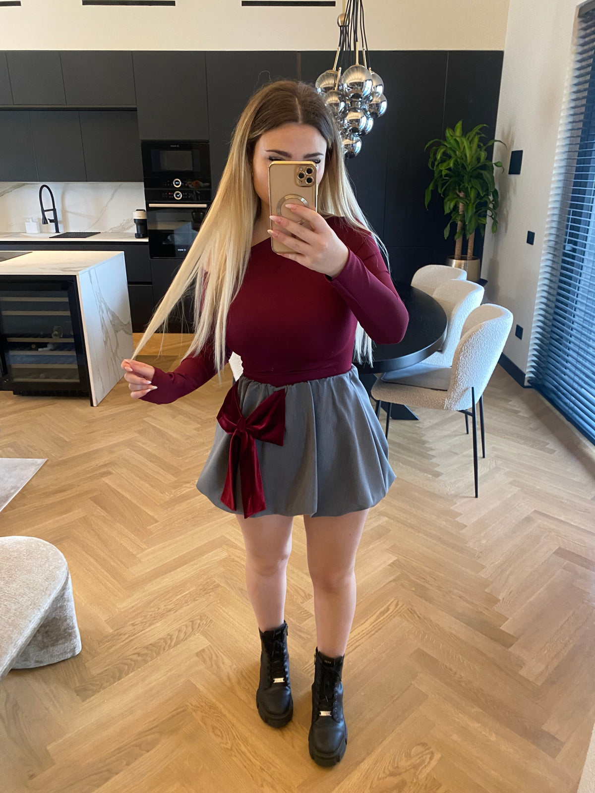 Body bordeaux dettaglio oro