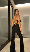Tuta corsetto nero lurex
