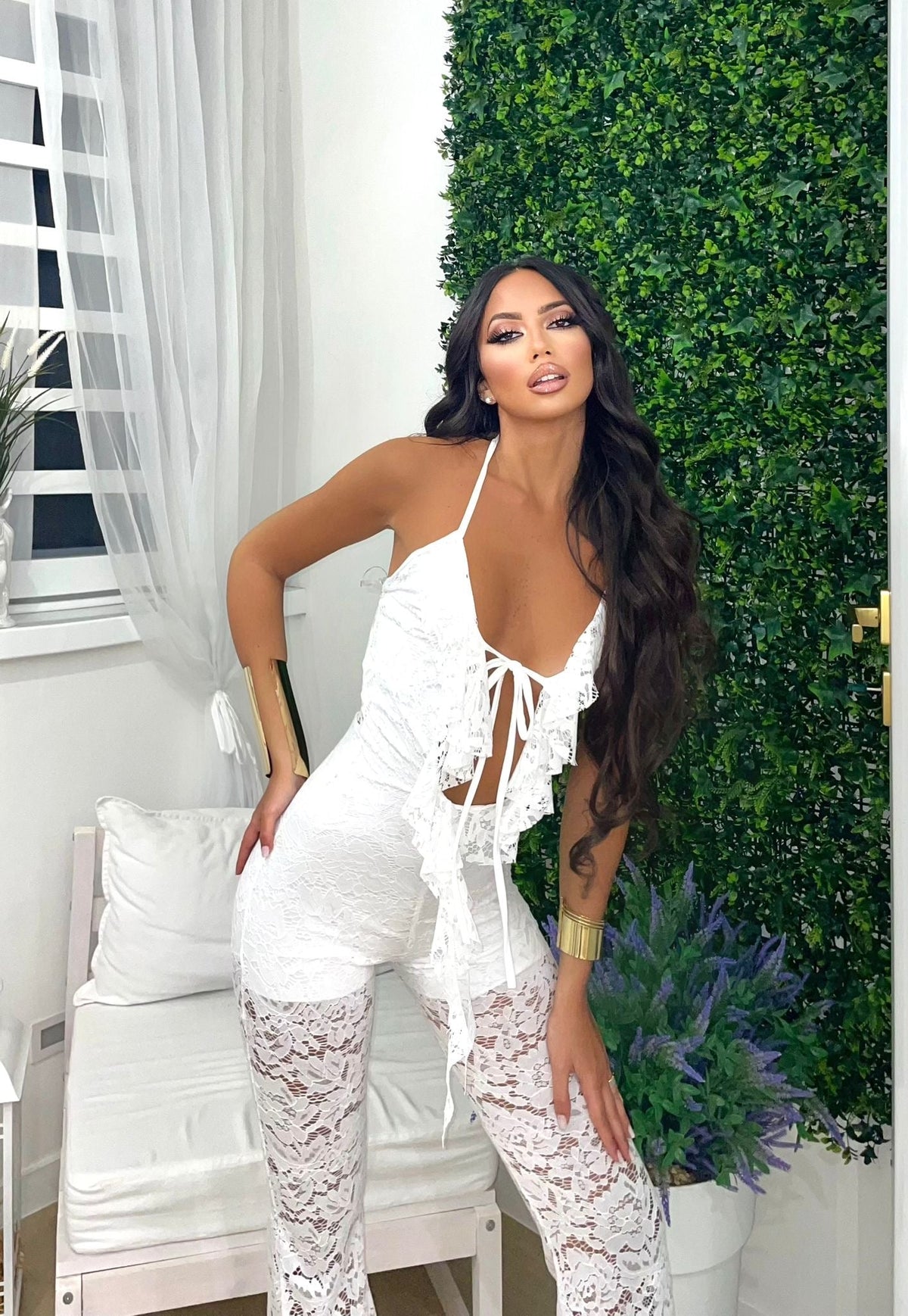 Tuta lace obsession bianca