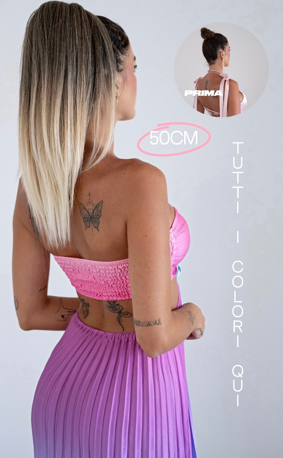 Coda liscia 50cm con Coulisse vari colori