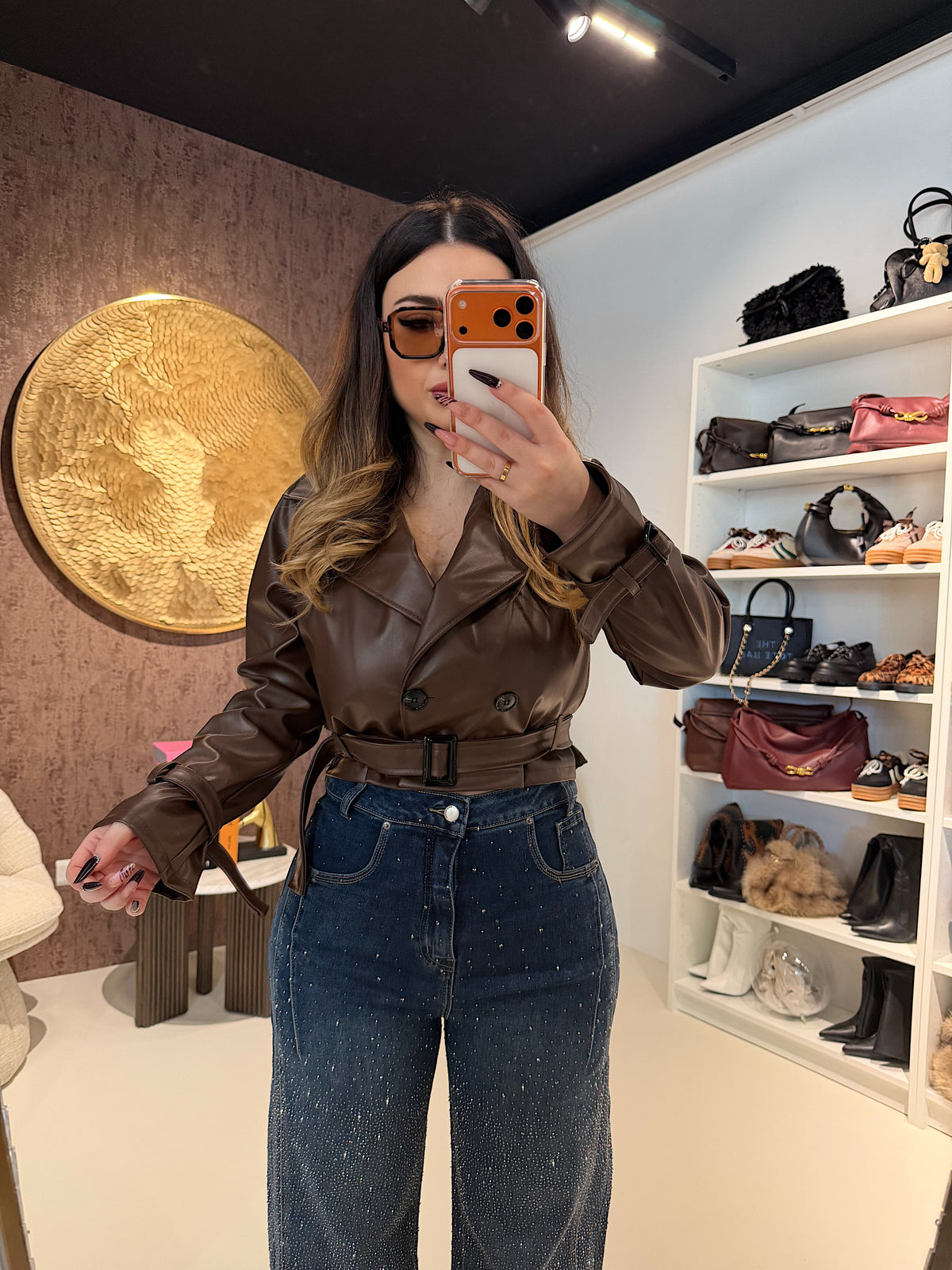 Trench corto donna con cintura