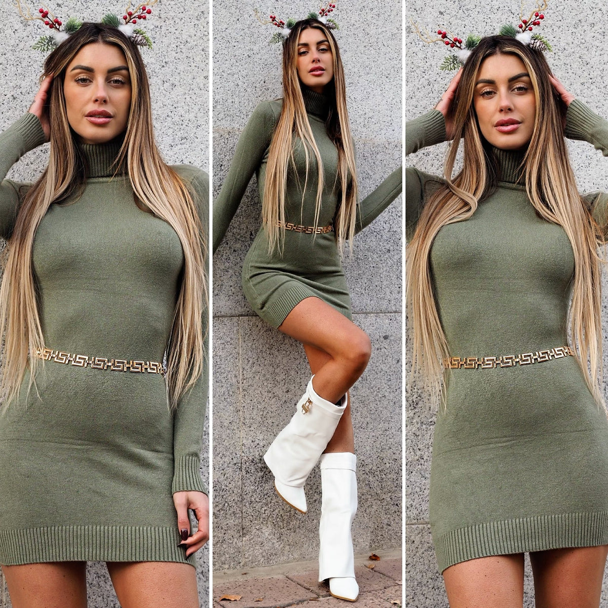 Abito in maglia menta