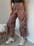 Pantalone cargo con polsini moka