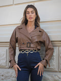 Giacca in ecopelle choco