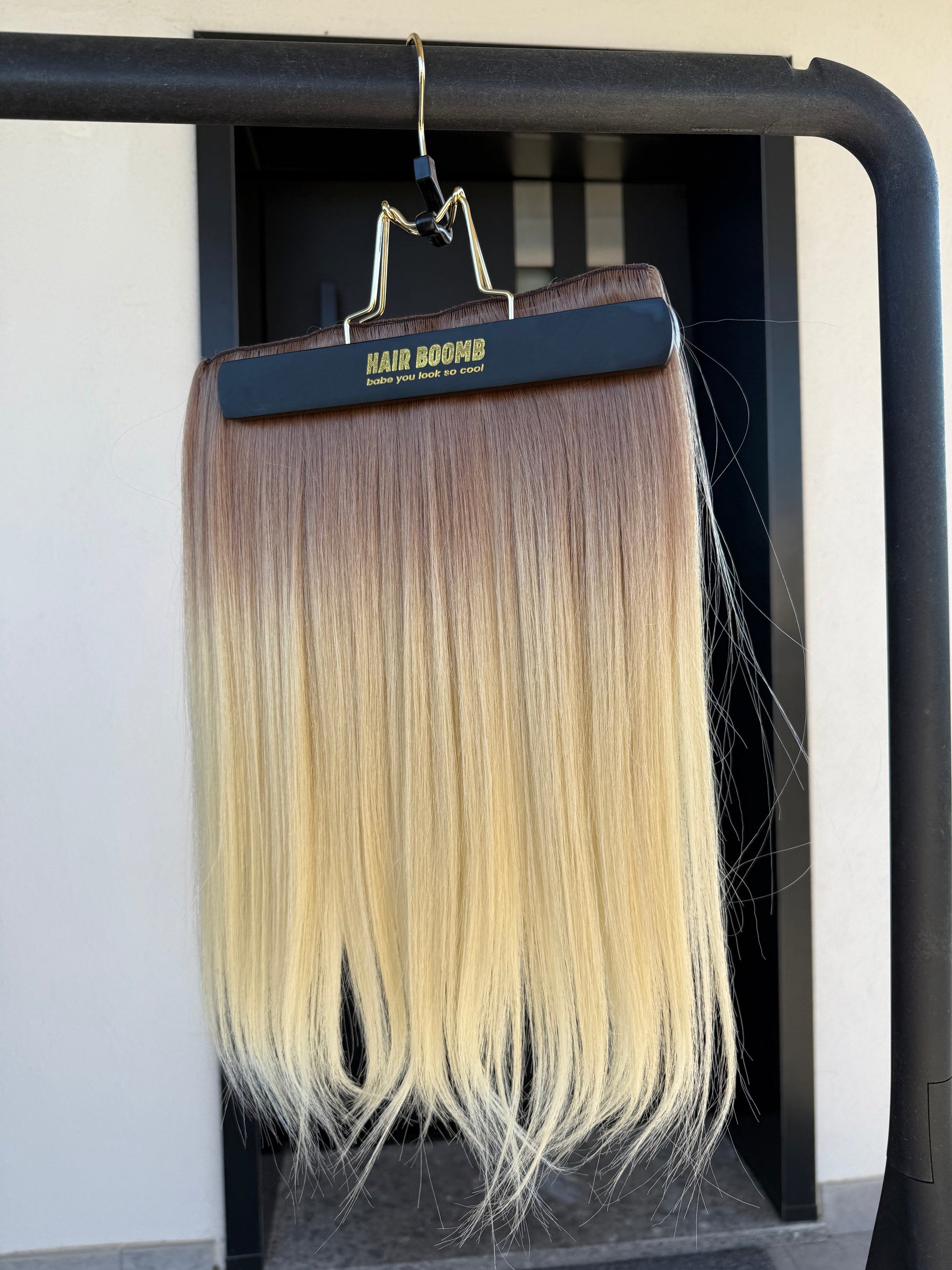 Extension clip lisce Champagne/ Platino