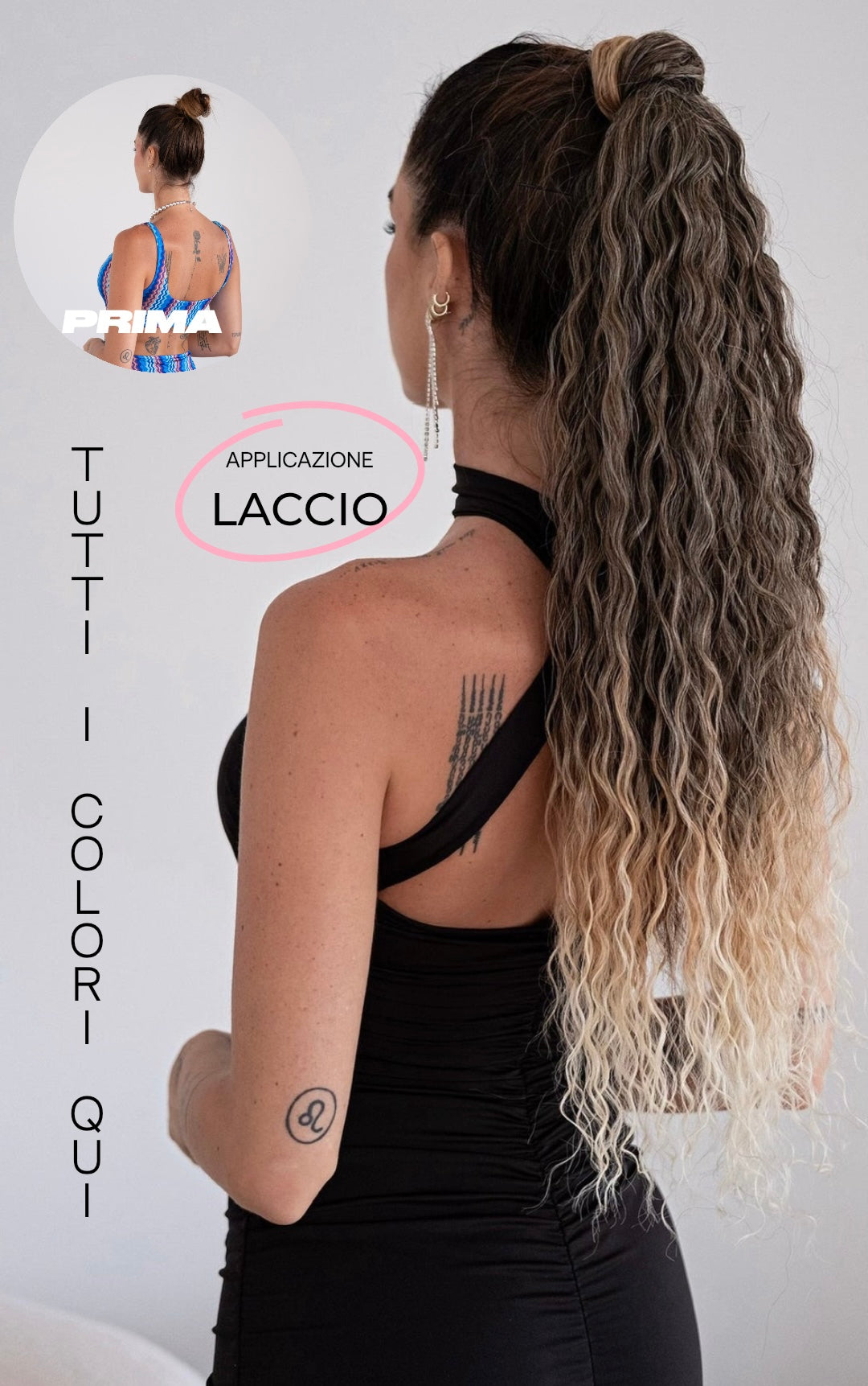 Coda con laccio Riccia vari colori