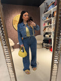 Completo Denim Flower