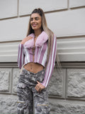 Maglione con pelliccia rosa