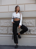 Pantalone cargo nero