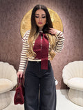 Maglia Parisienne a righe con spalla sciarpa