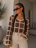 Maglia Crochet Geometrica Color Block