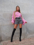 Maglione rosa barbie con frange