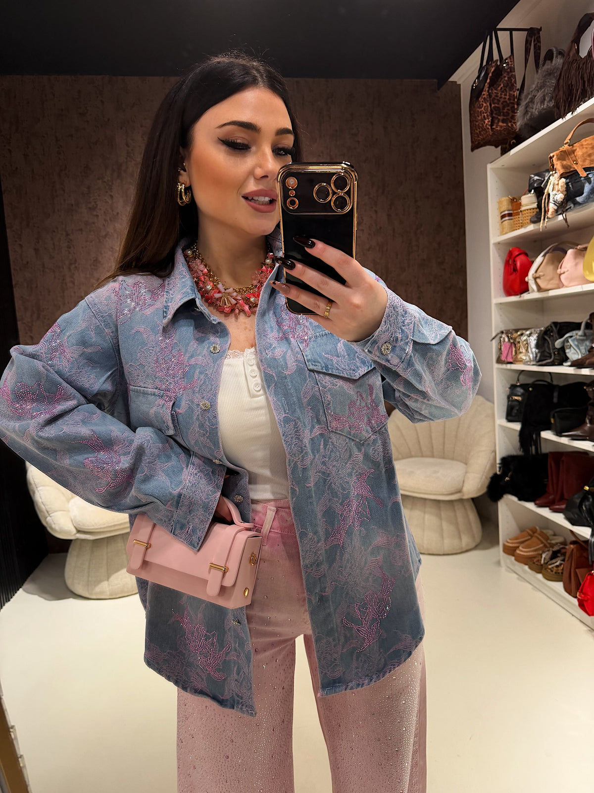 Camicia Denim Rose Lace