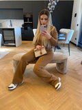 Completo basic maglia e pantalone Camel