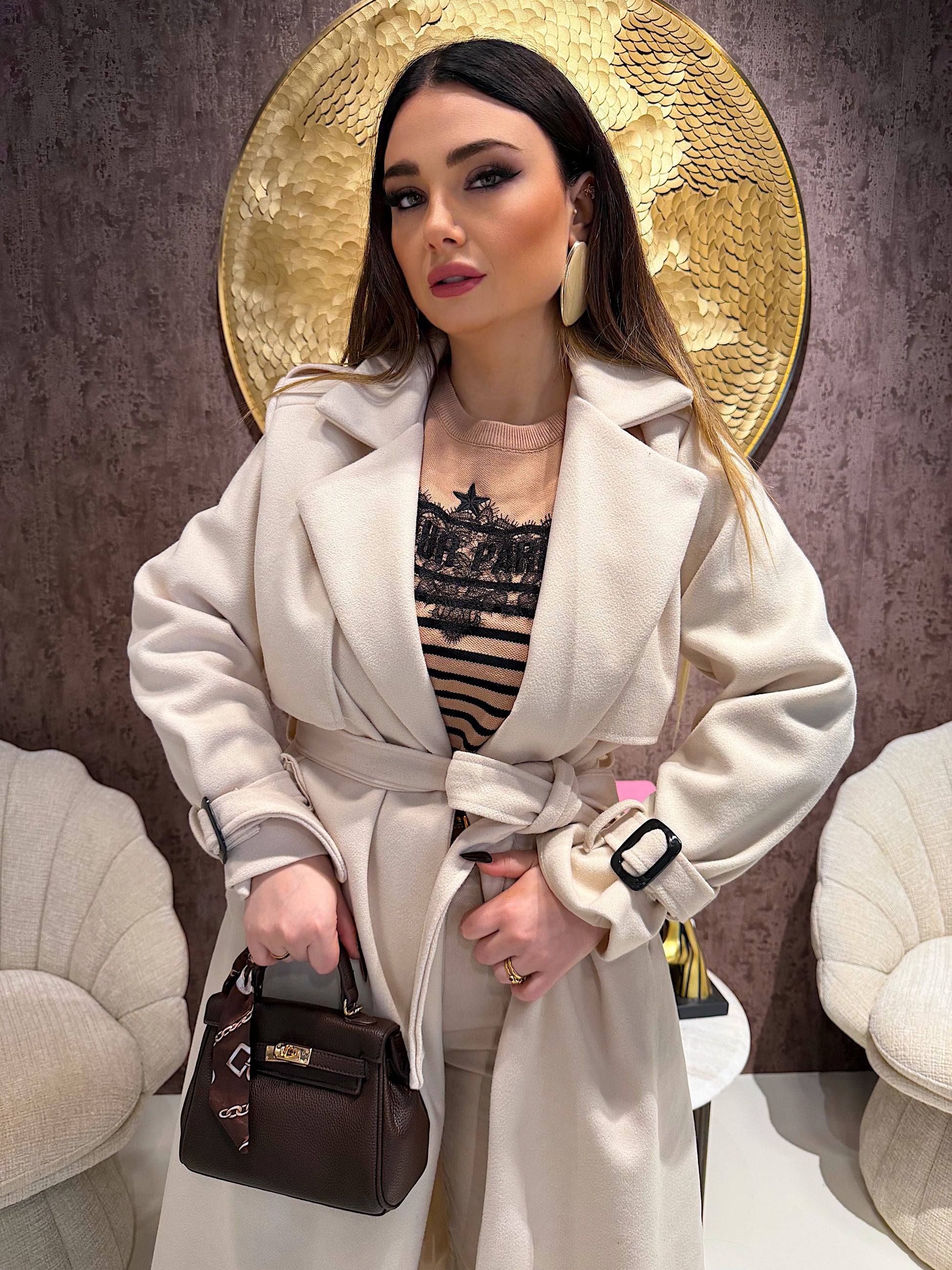 Cappotto lungo Creamy