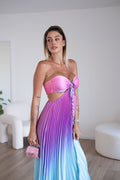 Abito a fascia plissè Fuxia