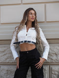 Camicia crop con cintura