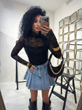 Maglia in pizzo collo alto