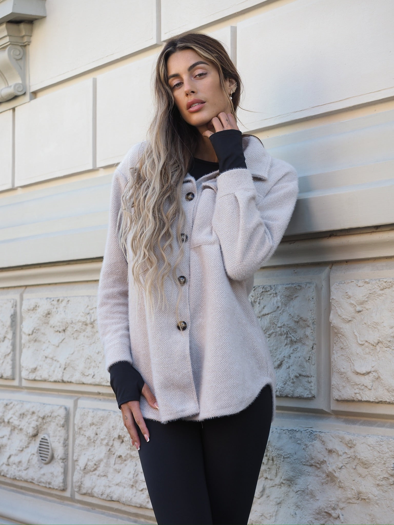 Giacca Teddy soft nude