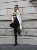 Pantalone nero con cintura oro