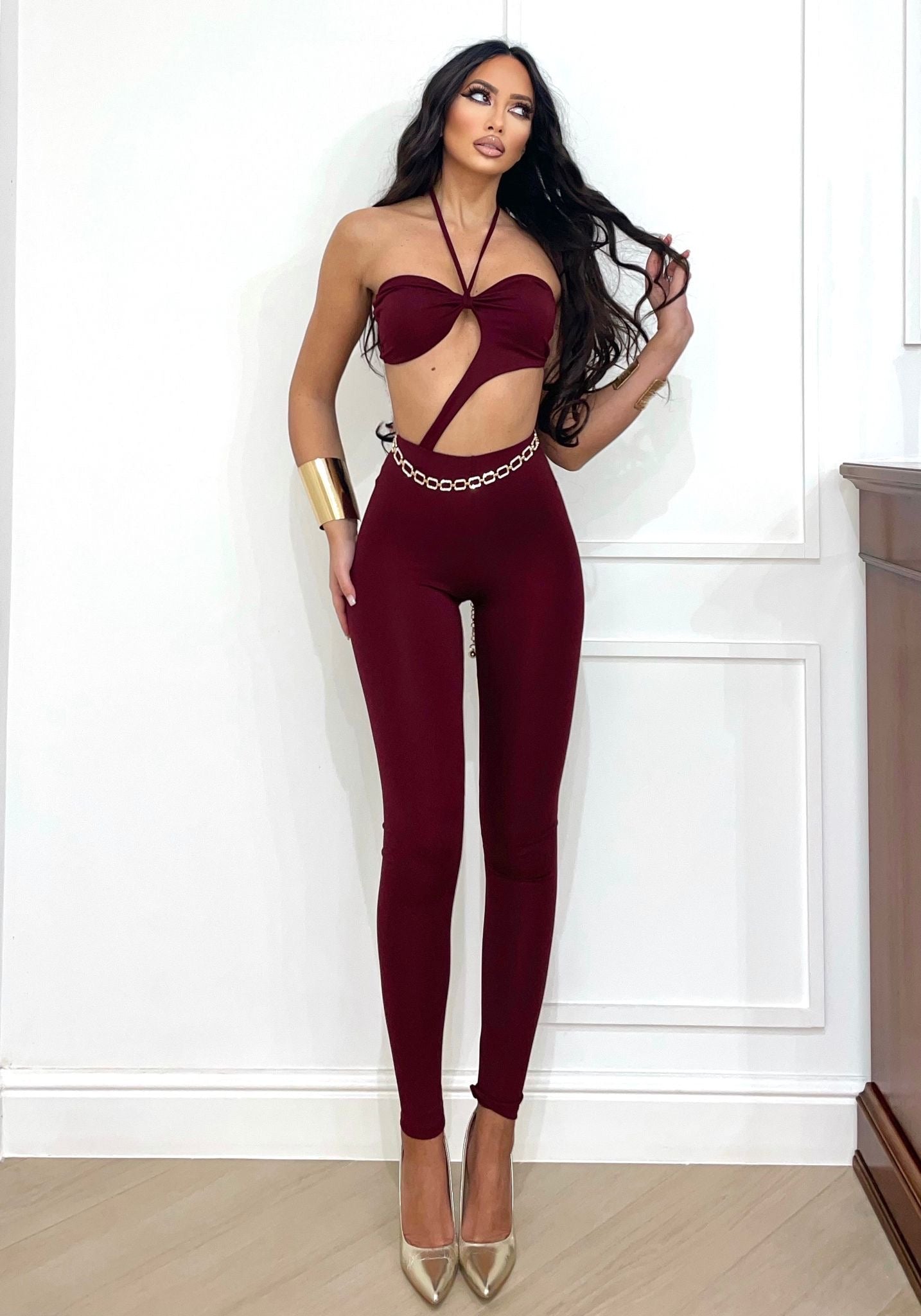 Tuta a fascia con S bordeaux
