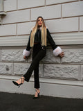Giaccone in jeans con pelo