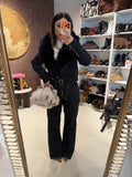 Giacca Denim Luxury Fur Navy