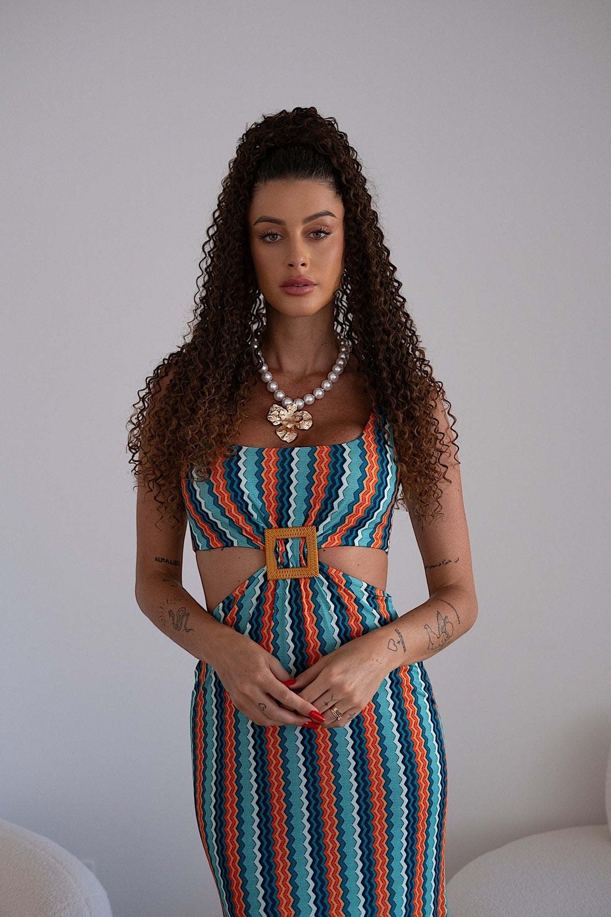 Coda #t2/30 Riccio afro con coulisse castano degradè