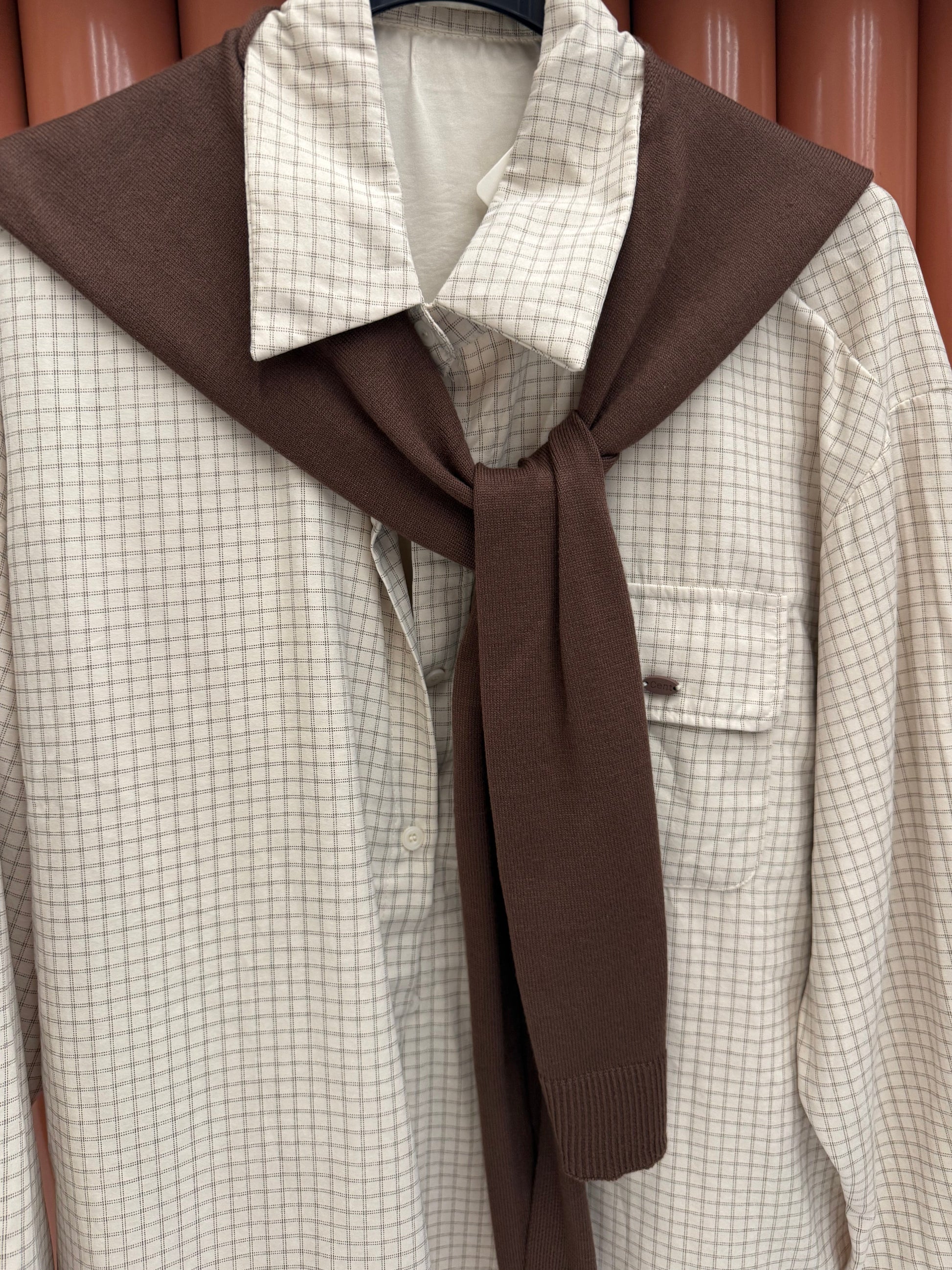 Camicia con cardigan choco