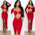 Completo top gonna rosso