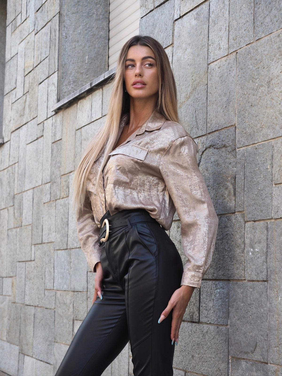 Camicia metal gold