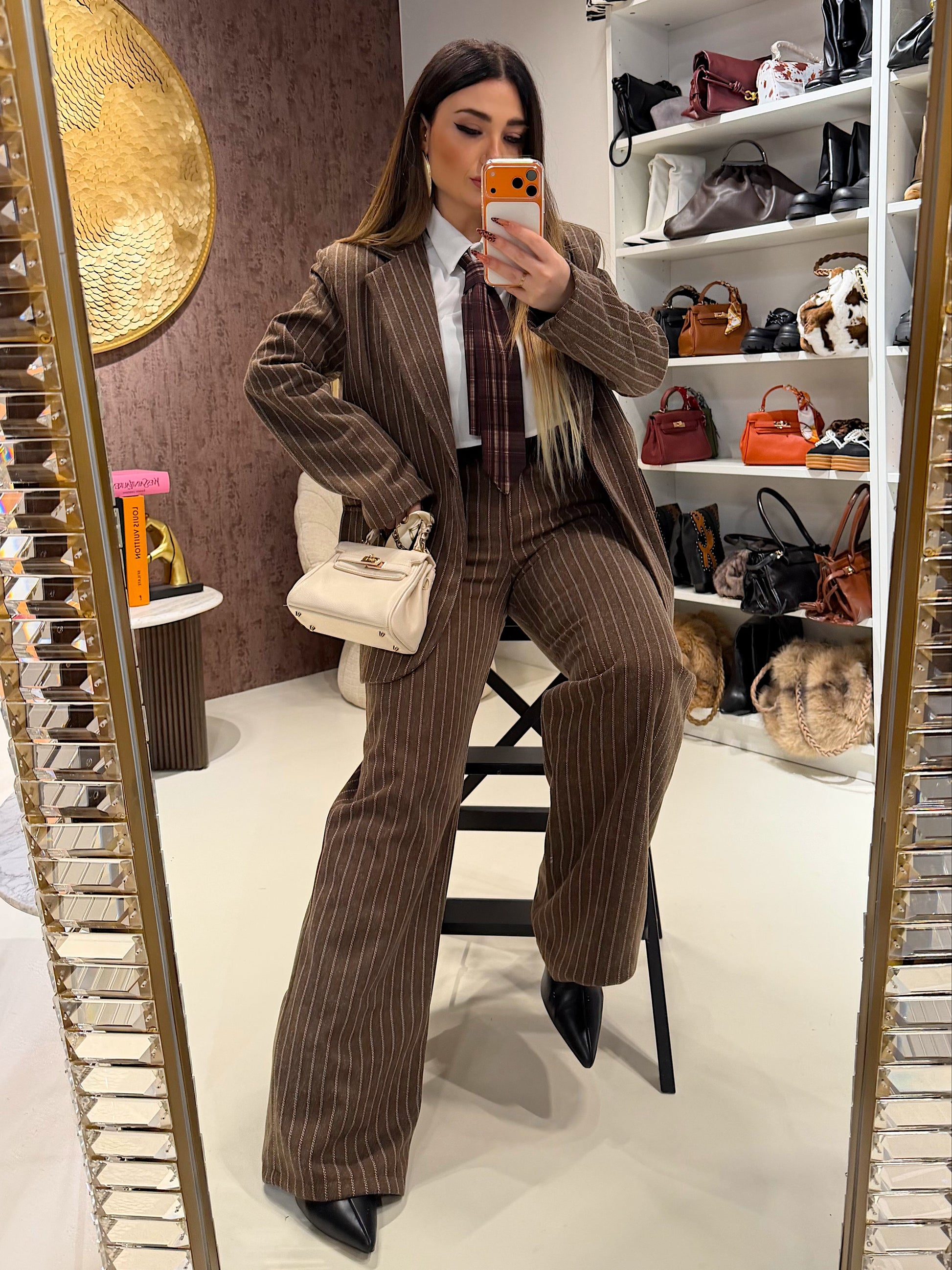 Completo due pezzi a righe