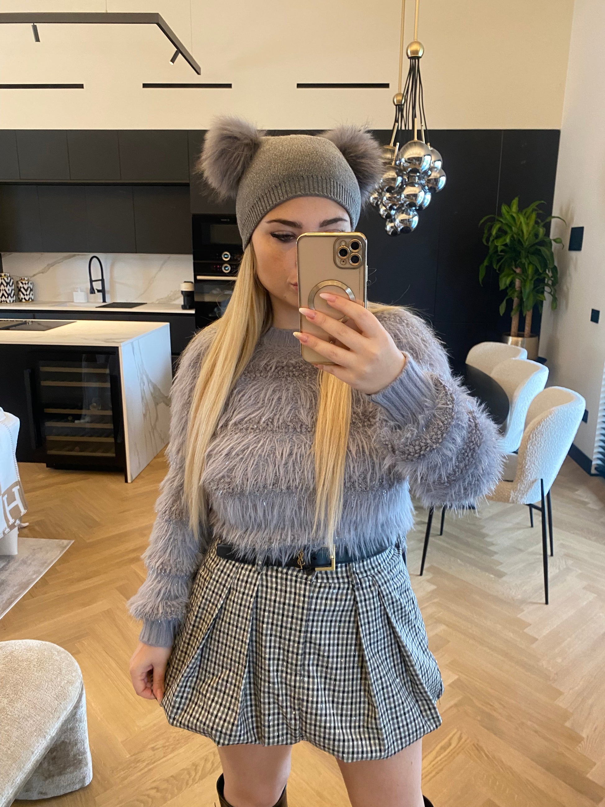 Maglione soft grigio con lurex