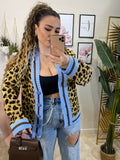 Cardigan animalier celeste