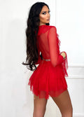 Abito in tulle rosso