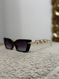 Occhiale nero cat stecche gold lenti sfumate