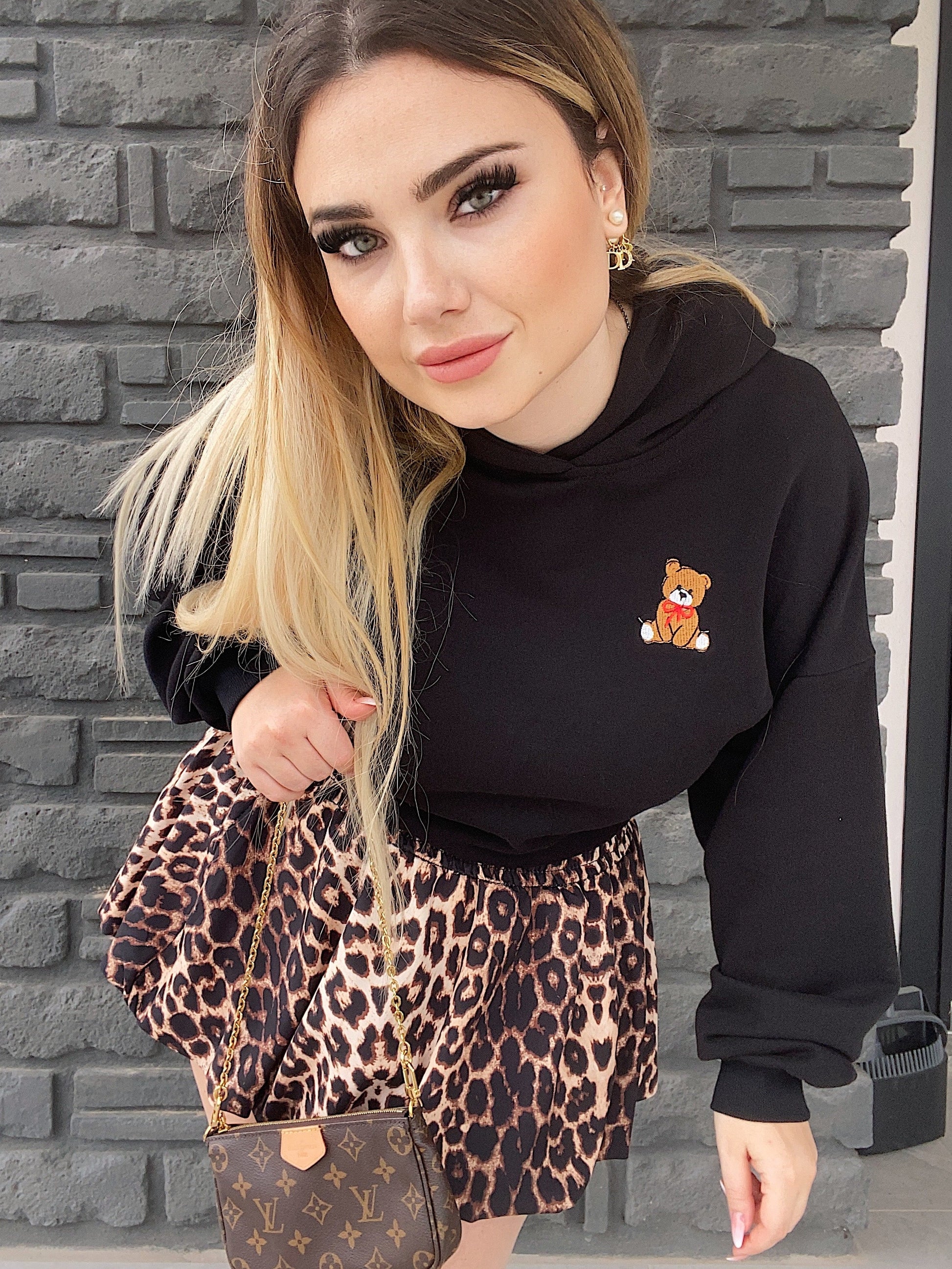 Felpa Teddy nero
