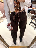 Jeans Wide Leg Brown