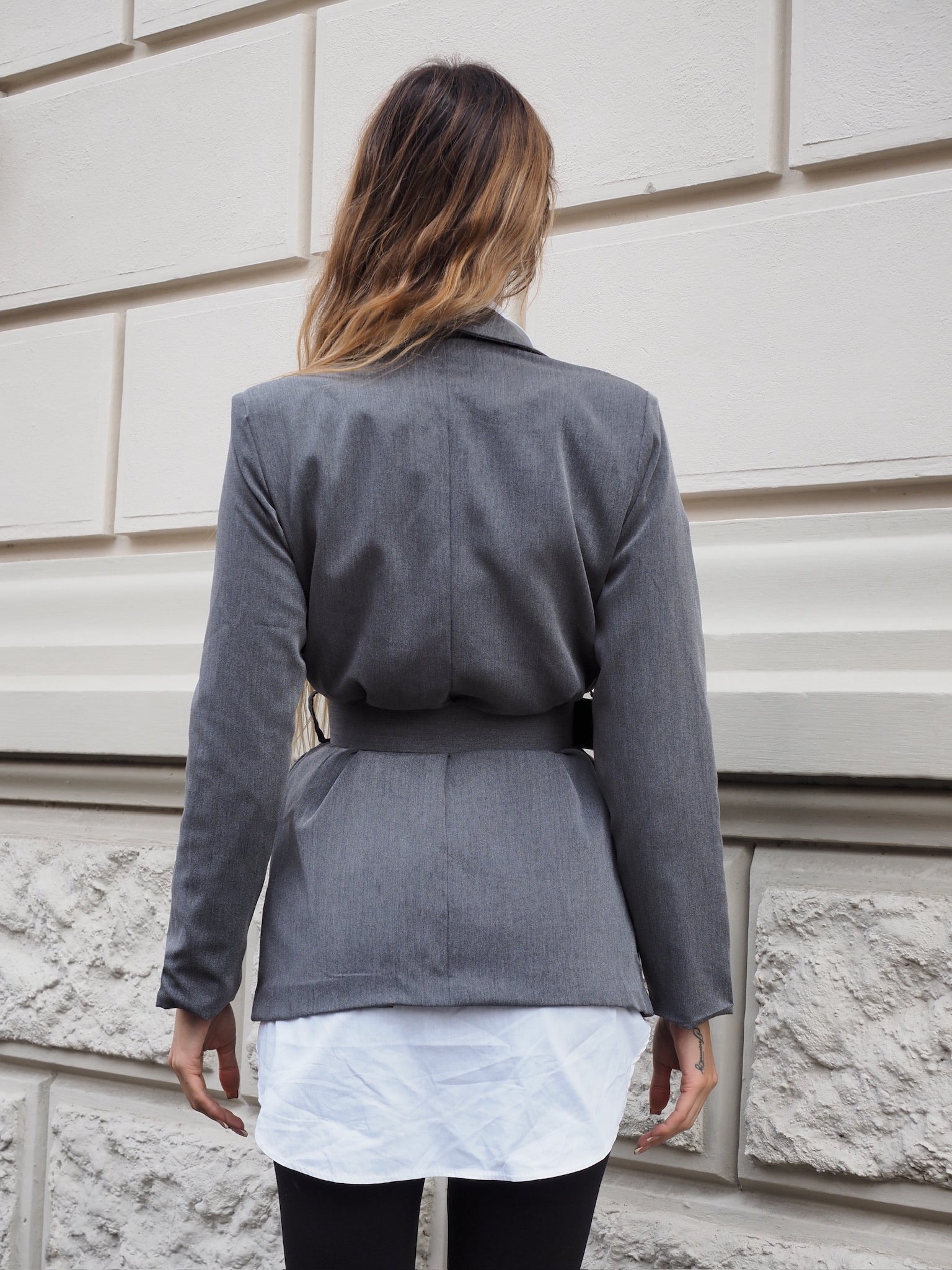 Blazer gessato grigio