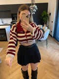 Maglione a righe bordeaux